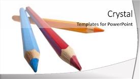  Presentation with crayons - Amazing PPT layouts having color crayons with strong perspective isolated on white backdrop and a white colored foreground