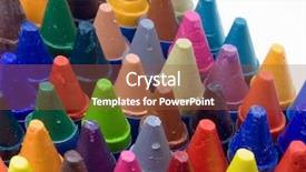  Presentation with crayon - Slides consisting of color crayons background and a tawny brown colored foreground
