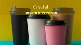  Presentation with paper cups - PPT layouts consisting of color-disposable-paper-cups background and a tawny brown colored foreground