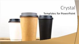 Presentation with paper cups - Beautiful slides featuring color-disposable-paper-cups backdrop and a white colored foreground