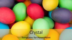  Presentation with eggs egg carton egg box - Presentation enhanced with color eggs for holiday easter background and a gold colored foreground