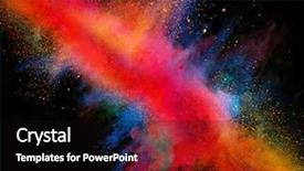  Presentation with black powder explosion the particles - Presentation design having color explosion - launched colorful powder isolated background and a  colored foreground