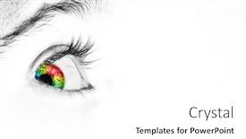  Presentation with eyes - PPT theme having color-eyes-five-year-old background and a white colored foreground