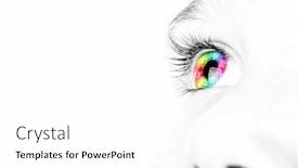  Presentation with eyes - Presentation design consisting of color-eyes-four-year-old background and a white colored foreground