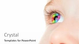  Presentation with eyes - Slide deck enhanced with color-eyes-four-year-old background and a sky blue colored foreground