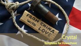  Presentation with trade war - PPT layouts enhanced with color fee - american chinese trade war concept background and a violet colored foreground