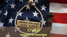  Presentation with trade war - Slide deck with color fee - american chinese trade war concept background and a tawny brown colored foreground