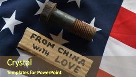  Presentation with trade war - PPT layouts having color fee - american chinese trade war concept background and a tawny brown colored foreground