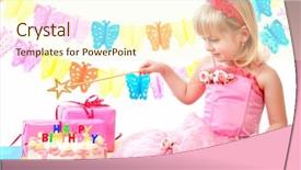  Presentation with princess - Amazing slides having color fee - little princess and her birthday backdrop and a cream colored foreground