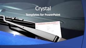  Presentation with car parking - Colorful slide set enhanced with color fee - parking violation ticket on car backdrop and a dark gray colored foreground