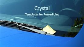  Presentation with car parking - Presentation design having color fee - parking violation ticket on car background and a ocean colored foreground