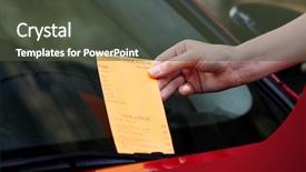  Presentation with car parking - PPT theme with color fee - parking violation ticket on car background and a tawny brown colored foreground