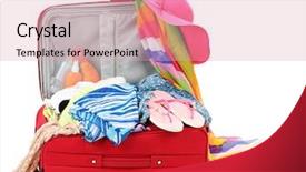 Presentation with suitcase - Amazing PPT layouts having color fee - suitcase with summer clothes backdrop and a lemonade colored foreground
