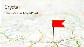  Presentation with focus - Presentation design with color flag pin on map background and a cream colored foreground