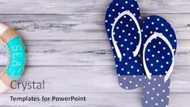  Presentation with color - Audience pleasing presentation consisting of color flip-flops on wooden background backdrop and a lemonade colored foreground