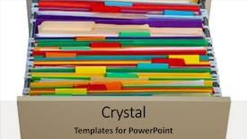  Presentation with cabinet - Slide set having color folders in the cabinet background and a coral colored foreground