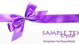  Presentation with gift ribbon - Slide deck with color gift satin ribbon bow background and a  colored foreground