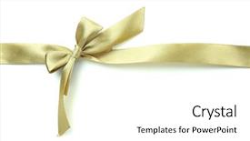  Presentation with gift ribbon - Amazing slide set having dish of sausage spicy backdrop and a light gray colored foreground