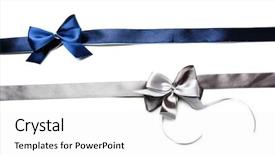  Presentation with gift ribbon - Beautiful presentation theme featuring color gift satin ribbon bows backdrop and a white colored foreground