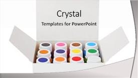  Presentation with color - Colorful slide deck enhanced with color acrylic paints in box backdrop and a white colored foreground