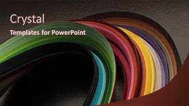  Presentation with abstract wave - PPT theme having color-gradient-strip-wave-paper background and a wine colored foreground