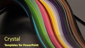  Presentation with abstract wave - Presentation design with color-gradient-strip-wave-paper background and a tawny brown colored foreground