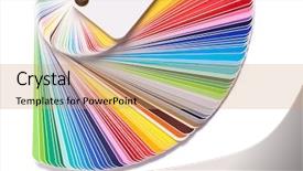  Presentation with color spectrum - Slide deck with color guide spectrum swatch samples background and a coral colored foreground