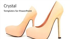  Presentation with pump - Beautiful slide set featuring color high heels pump shoes backdrop and a white colored foreground