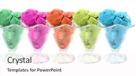  Presentation with ice cream cones - PPT theme enhanced with color ice cream cones over white background background and a sky blue colored foreground