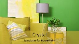  Presentation with modern color - PPT layouts with color in modern interior design background and a gold colored foreground
