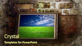  Presentation with color - Slide deck featuring color landscape on the old wall background and a wine colored foreground