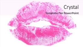  Presentation with 3d printing print concept metallic - Beautiful PPT theme featuring color lipstick print on white backdrop and a  colored foreground