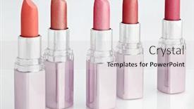  Presentation with color - Cool new presentation theme with color-lipsticks-arranged-in-line backdrop and a light gray colored foreground