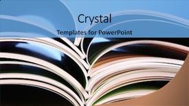  Presentation with magazines - PPT theme consisting of color magazines background and a light blue colored foreground