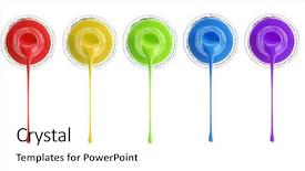  Presentation with nail - Slides with color nail polish isolated on white background and a cream colored foreground