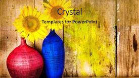  Presentation with yellow color - Slide deck consisting of color nature - colorful vases with bright yellow background and a gold colored foreground