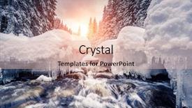  Presentation with miracle - PPT theme consisting of color nature - miracle river at sunlight background and a lemonade colored foreground