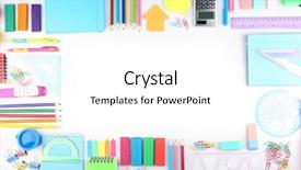  Presentation with set of sauces in white - PPT theme with color notebook - set of stationery isolated background and a  colored foreground