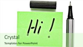  Presentation with note - Slides consisting of color notes - small memo note with black background and a  colored foreground