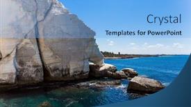  Presentation with water color - Beautiful slide deck featuring color-of-sea-water-changes backdrop and a light blue colored foreground