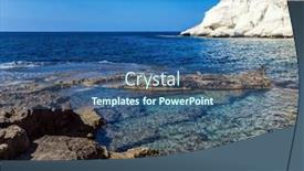  Presentation with water color - Audience pleasing PPT theme consisting of color-of-sea-water backdrop and a ocean colored foreground