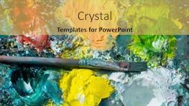  Presentation with brush - Colorful presentation enhanced with color-palette-and-the-brush backdrop and a yellow colored foreground