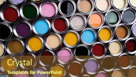  Presentation with color - Colorful slide set enhanced with color-palette-can-background backdrop and a tawny brown colored foreground