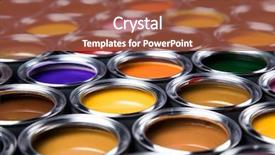  Presentation with abstract rainbow color prism - Audience pleasing PPT theme consisting of color palette can rainbow colors backdrop and a red colored foreground