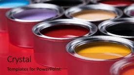  Presentation with rainbow - Audience pleasing slide set consisting of color palette can rainbow colors backdrop and a red colored foreground