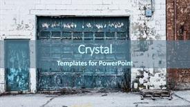  Presentation with green color - Presentation design enhanced with color pallete - old peeling green painted garage background and a ocean colored foreground