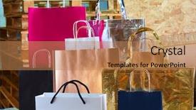  Presentation with factory - Colorful presentation enhanced with color pallete - paper bags factory colorful set backdrop and a coral colored foreground