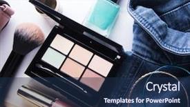  Presentation with color powder - Presentation design consisting of color pallete - top view of woman jeans background and a navy blue colored foreground