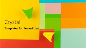  Presentation with geometry - Beautiful PPT theme featuring color-papers-geometry-flat-composition backdrop and a gold colored foreground