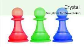  Presentation with chess pieces - Audience pleasing slides consisting of color pawns chess pieces isolated backdrop and a mint green colored foreground
